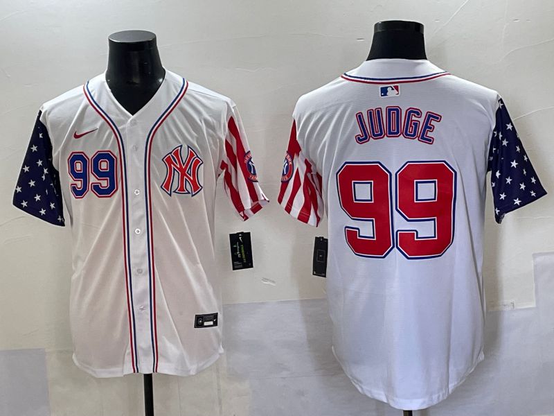 Men New York Yankees #99 Judge White a generation of national flags Jointly Name 2025 Nike MLB Jersey style 4->new york yankees->MLB Jersey